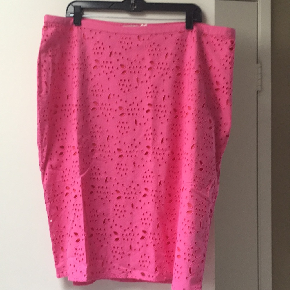Gorgeous NWT Boden hot pink eyelet skirt US 16